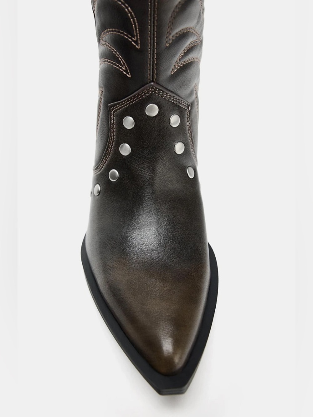 NWT Zara Woman Western COWBOY STUDDED BOOTS Size 10 - Picture 6 of 10